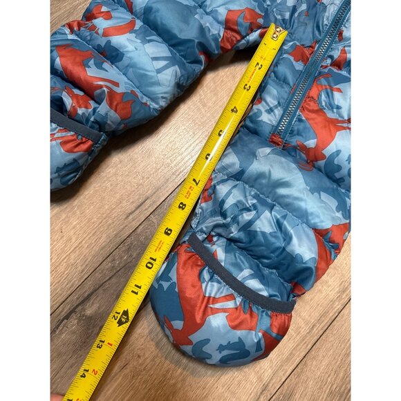L.L. Bean Infant DownTek Insulated Snowsuit Size 6-12 Months Blue/Orange Deer Pr - Picture 6 of 10